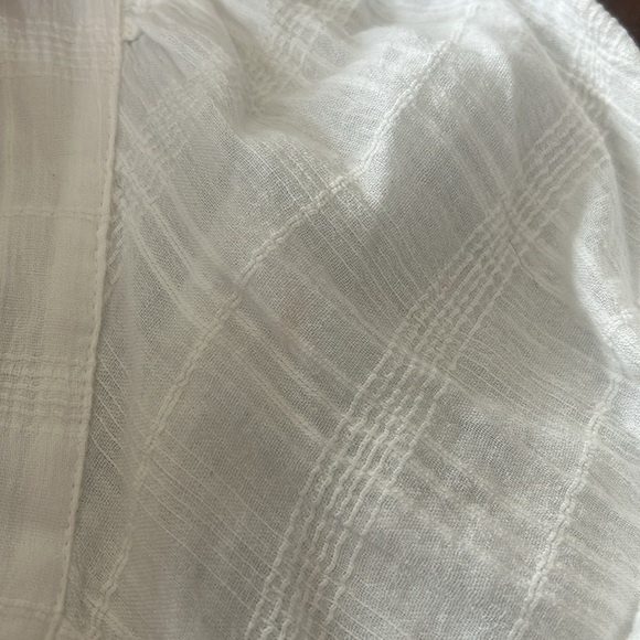 Madewell Puff Sleeve Drawstring Mini Dress NF872 White M - Picture 8 of 9